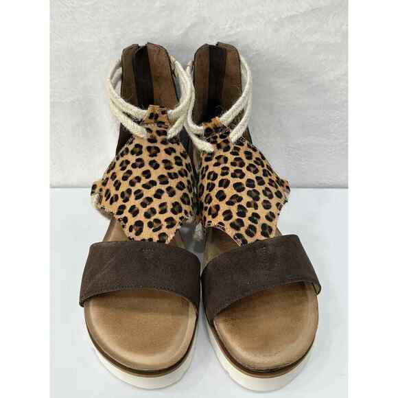 Diba True Green Clover Browning Cheetah Print Size 11 Wedge Gladiator Shoe NIB - Picture 4 of 9